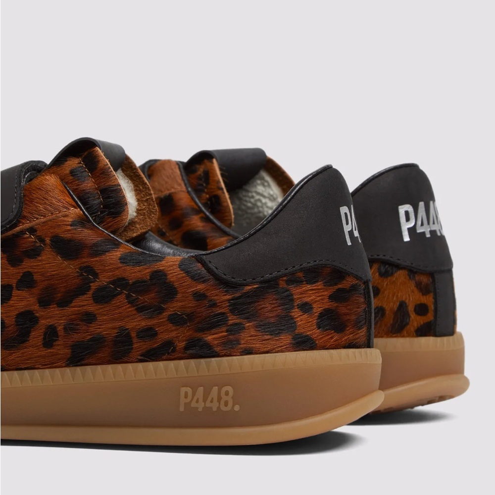 NIBox P448 Capri 2 Leo Dark Leopard Calf Hair Velcro Sneakers Size 38 - Picture 5 of 13